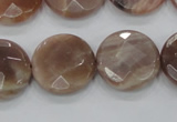 CMS113 15.5 inches 20mm faceted coin moonstone gemstone beads