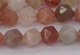 CMS1138 15.5 inches 10mm faceted nuggets rainbow moonstone beads