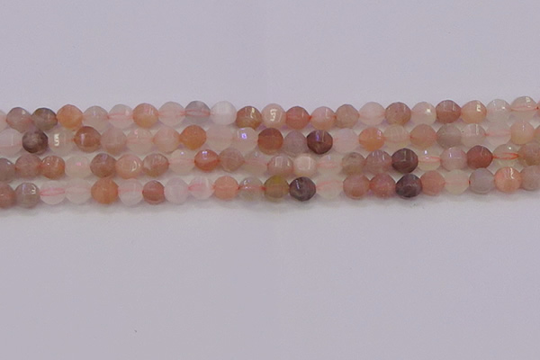 CMS1166 15.5 inches 6mm faceted round rainbow moonstone beads