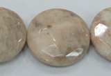 CMS117 15.5 inches 30mm faceted coin moonstone gemstone beads