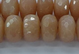 CMS1174 15.5 inches 8*14mm faceted rondelle moonstone beads