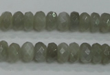 CMS128 15.5 inches 6*10mm faceted rondelle moonstone gemstone beads