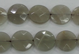 CMS130 15.5 inches 14mm faceted coin moonstone gemstone beads