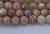 CMS1300 15.5 inches 4mm faceted round AB-color moonstone beads