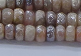 CMS1321 15.5 inches 4*6mm faceted rondelle AB-color moonstone beads