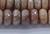 CMS1324 15.5 inches 7*12mm faceted rondelle AB-color moonstone beads