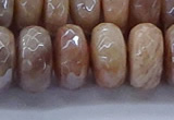 CMS1326 15.5 inches 8*16mm faceted rondelle AB-color moonstone beads