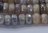 CMS1332 15.5 inches 5*8mm faceted rondelle AB-color grey moonstone beads