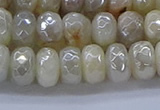 CMS1342 15.5 inches 5*8mm faceted rondelle AB-color white moonstone beads