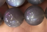 CMS1425 15.5 inches 14mm round black moonstone beads wholesale