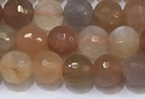 CMS1496 15.5 inches 6mmm faceted round rainbow moonstone beads