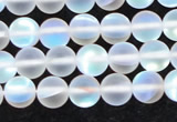 CMS1506 15.5 inches 6mm round matte synthetic moonstone beads