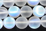 CMS1509 15.5 inches 12mm round matte synthetic moonstone beads