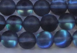 CMS1518 15.5 inches 10mm round matte synthetic moonstone beads