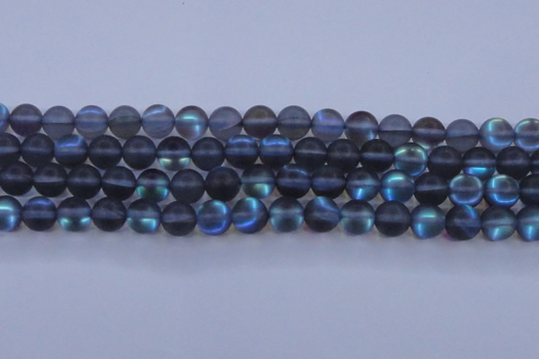 CMS1519 15.5 inches 12mm round matte synthetic moonstone beads