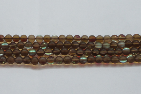 CMS1529 15.5 inches 12mm round matte synthetic moonstone beads