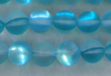 CMS1557 15.5 inches 8mm round matte synthetic moonstone beads