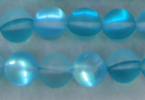 CMS1558 15.5 inches 10mm round matte synthetic moonstone beads