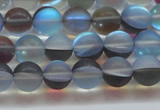 CMS1567 15.5 inches 8mm round matte synthetic moonstone beads