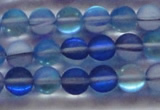 CMS1587 15.5 inches 8mm round matte synthetic moonstone beads