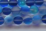 CMS1588 15.5 inches 10mm round matte synthetic moonstone beads