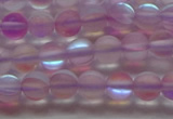 CMS1596 15.5 inches 6mm round matte synthetic moonstone beads