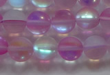 CMS1597 15.5 inches 8mm round matte synthetic moonstone beads