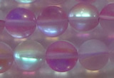 CMS1599 15.5 inches 12mm round matte synthetic moonstone beads