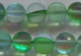 CMS1608 15.5 inches 10mm round matte synthetic moonstone beads