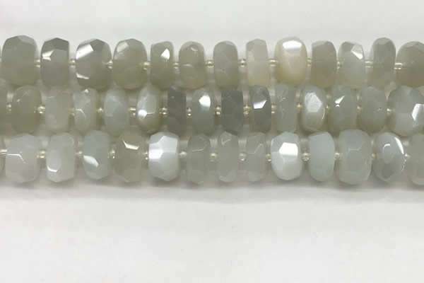 CMS1657 15.5 inches 6*12mm - 8*13mm faceted tyre moonstone beads