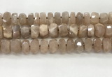 CMS1665 15.5 inches 6*12mm - 8*13mm faceted tyre moonstone beads