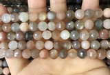 CMS1693 15.5 inches 8mm faceted round rainbow moonstone beads