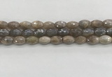 CMS1775 15.5 inches 8*12mm faceted rice AB-color moonstone beads