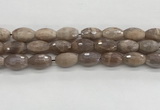 CMS1777 15.5 inches 11*18mm faceted rice AB-color moonstone beads