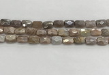 CMS1781 15.5 inches 8*12mm faceted rectangle AB-color moonstone beads