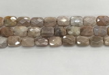 CMS1784 15.5 inches 12*16mm faceted rectangle AB-color moonstone beads