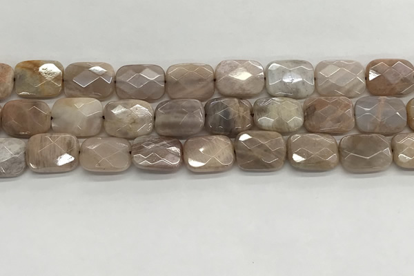 CMS1784 15.5 inches 12*16mm faceted rectangle AB-color moonstone beads