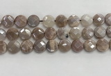 CMS1791 15.5 inches 14mm faceted coin AB-color moonstone beads