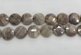 CMS1794 15.5 inches 20mm faceted coin AB-color moonstone beads