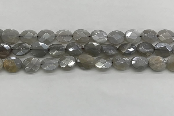 CMS1811 15.5 inches 10*12mm faceted oval AB-color moonstone beads