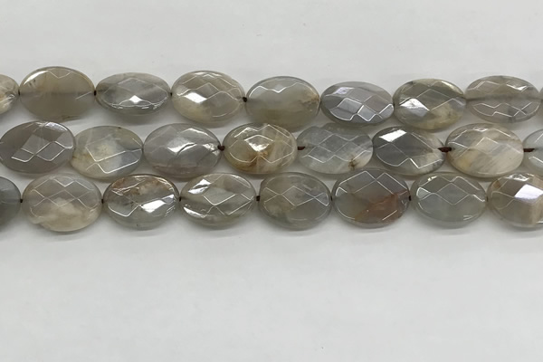 CMS1814 15.5 inches 13*18mm faceted oval AB-color moonstone beads