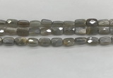 CMS1823 15.5 inches 8*12mm faceted rectangle AB-color moonstone beads