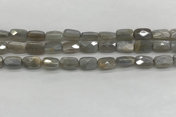 CMS1823 15.5 inches 8*12mm faceted rectangle AB-color moonstone beads