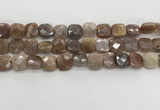 CMS1829 15.5 inches 12*12mm faceted square AB-color moonstone beads