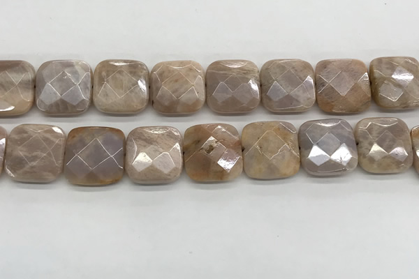 CMS1833 15.5 inches 20*20mm faceted square AB-color moonstone beads