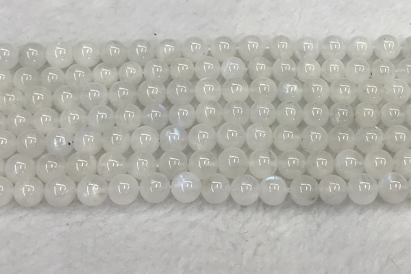 CMS1902 15.5 inches 8mm round white moonstone gemstone beads