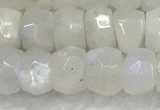 CMS1911 15.5 inches 5*8mm faceted rondelle white moonstone beads