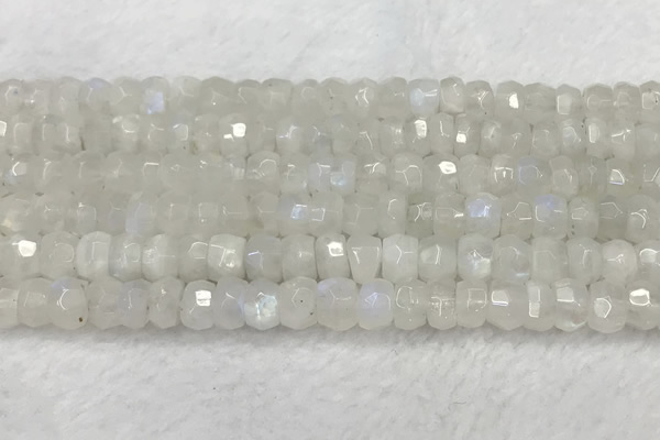 CMS1911 15.5 inches 5*8mm faceted rondelle white moonstone beads