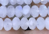 CMS1925 15.5 inches 4*6mm faceted rondelle white moonstone beads