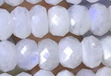 CMS1926 15.5 inches 5*8mm faceted rondelle white moonstone beads